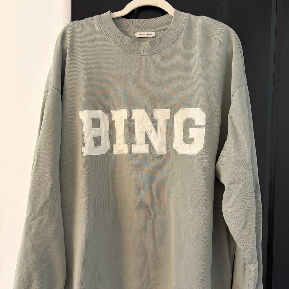 Anine Bing “BING” Varsity Logo Sweatshirt — Size Unknown